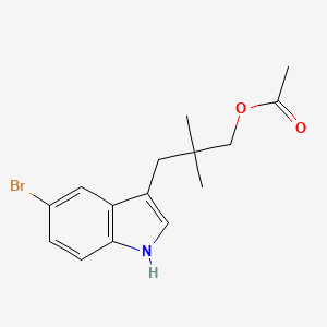 molecular formula C15H18BrNO2 B15358811 3-(5-Bromo-1H-indol-3-YL)-2,2-dimethylpropyl acetate 