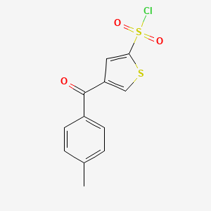 molecular formula C12H9ClO3S2 B15358873 4-(4-Methylbenzoyl)thiophene-2-sulfonyl chloride 