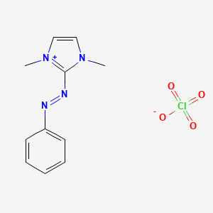 molecular formula C11H13ClN4O4 B15358884 1,3-Dimethyl-2-(phenylazo)-imidazolium perchlorate CAS No. 7381-84-2