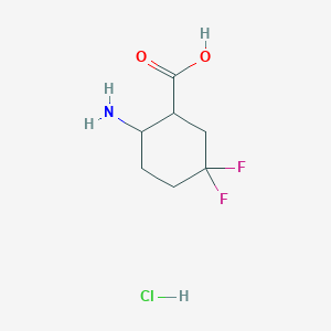 molecular formula C7H12ClF2NO2 B15358891 2-Amino-5,5-difluorocyclohexane-1-carboxylic acid;hydrochloride 