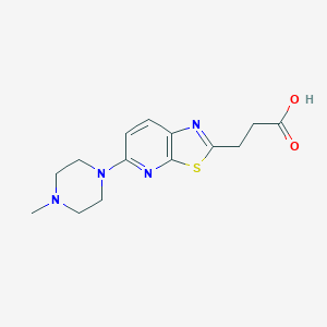 molecular formula C14H18N4O2S B15358910 3-[5-(4-Methylpiperazin-1-yl)-[1,3]thiazolo[5,4-b]pyridin-2-yl]propanoic acid 