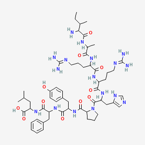 molecular formula C56H85N17O11 B15358957 H-DL-xiIle-DL-Ala-DL-Arg-DL-Arg-DL-His-DL-Pro-DL-Tyr-DL-Phe-DL-Leu-OH 