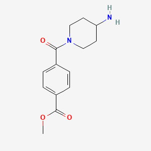 molecular formula C14H18N2O3 B15358958 Methyl 4-(4-aminopiperidine-1-carbonyl)benzoate 