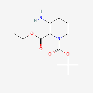 molecular formula C13H24N2O4 B15358996 1-(tert-Butyl) 2-ethyl 3-aminopiperidine-1,2-dicarboxylate 