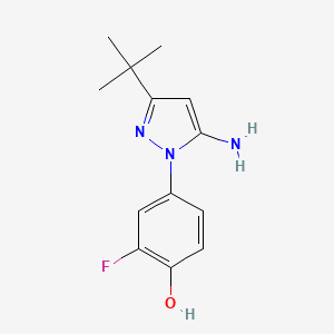 4-(5-Amino-3-tert-butylpyrazol-1-yl)-2-fluorophenol