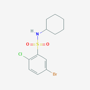 molecular formula C12H15BrClNO2S B15359195 5-bromo-2-chloro-N-cyclohexylbenzenesulfonamide 