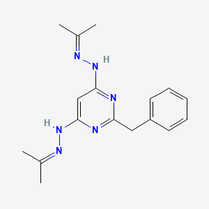 molecular formula C17H22N6 B15359421 2-benzyl-4-N,6-N-bis(propan-2-ylideneamino)pyrimidine-4,6-diamine 