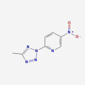 molecular formula C7H6N6O2 B15359456 2-(5-Methyltetrazol-2-yl)-5-nitropyridine 