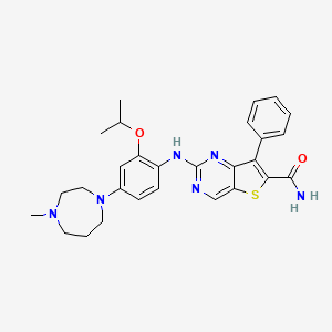 2-[4-(4-Methyl-1,4-diazepan-1-yl)-2-propan-2-yloxyanilino]-7-phenylthieno[3,2-d]pyrimidine-6-carboxamide