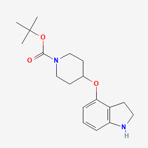 tert-butyl 4-(2,3-dihydro-1H-indol-4-yloxy)piperidine-1-carboxylate