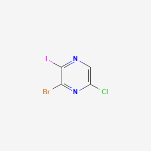 molecular formula C4HBrClIN2 B15359798 3-Bromo-5-chloro-2-iodo-pyrazine 