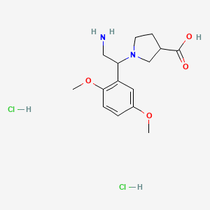 molecular formula C15H24Cl2N2O4 B15359813 1-[2-Amino-1-(2,5-dimethoxyphenyl)ethyl]pyrrolidine-3-carboxylic acid;dihydrochloride 