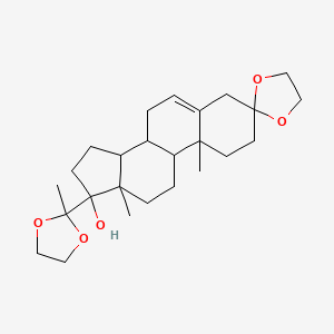 10',13'-dimethyl-17'-(2-methyl-1,3-dioxolan-2-yl)spiro[1,3-dioxolane-2,3'-2,4,7,8,9,11,12,14,15,16-decahydro-1H-cyclopenta[a]phenanthrene]-17'-ol