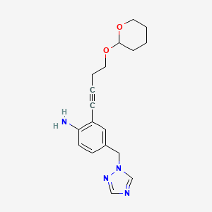 2-[4-(Oxan-2-yloxy)but-1-ynyl]-4-(1,2,4-triazol-1-ylmethyl)aniline