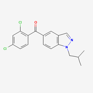 molecular formula C18H16Cl2N2O B15359856 (2,4-Dichlorophenyl)-[1-(2-methylpropyl)indazol-5-yl]methanone 