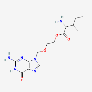 molecular formula C14H22N6O4 B15359900 2-[(2-amino-6-oxo-1H-purin-9-yl)methoxy]ethyl 2-amino-3-methylpentanoate 