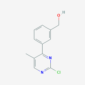 molecular formula C12H11ClN2O B15359917 [3-(2-Chloro-5-methylpyrimidin-4-yl)phenyl]methanol 