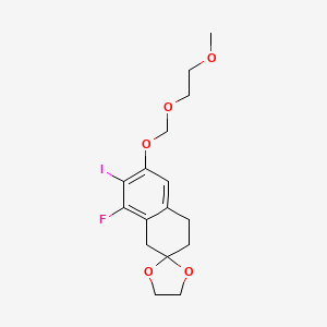 molecular formula C16H20FIO5 B15360096 8'-Fluoro-7'-iodo-6'-(2-methoxyethoxymethoxy)spiro[1,3-dioxolane-2,2'-tetralin] 