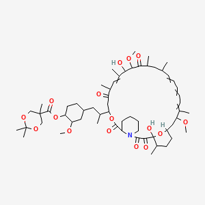 molecular formula C59H91NO16 B15360104 [4-[2-(1,18-Dihydroxy-19,30-dimethoxy-15,17,21,23,29,35-hexamethyl-2,3,10,14,20-pentaoxo-11,36-dioxa-4-azatricyclo[30.3.1.04,9]hexatriaconta-16,24,26,28-tetraen-12-yl)propyl]-2-methoxycyclohexyl] 2,2,5-trimethyl-1,3-dioxane-5-carboxylate 