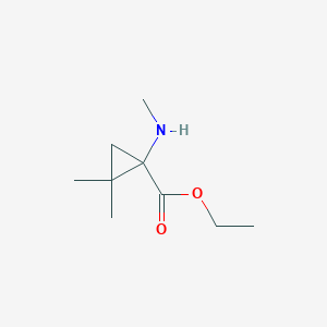 molecular formula C9H17NO2 B15360209 Ethyl 2,2-dimethyl-1-(methylamino)cyclopropane-1-carboxylate 