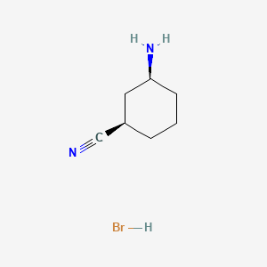 molecular formula C7H13BrN2 B15360219 cis-3-Aminocyclohexanecarbonitrile;hydrobromide 