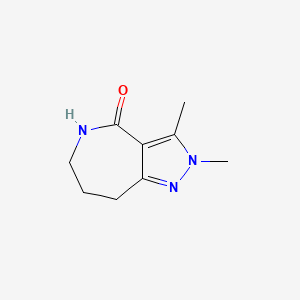 molecular formula C9H13N3O B15360234 2,3-Dimethyl-5,6,7,8-tetrahydropyrazolo[4,3-c]azepin-4-one 