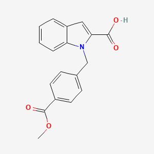 molecular formula C18H15NO4 B15360266 1-[(4-Methoxycarbonylphenyl)methyl]indole-2-carboxylic acid 