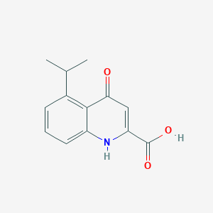 molecular formula C13H13NO3 B15360284 4-oxo-5-propan-2-yl-1H-quinoline-2-carboxylic acid 