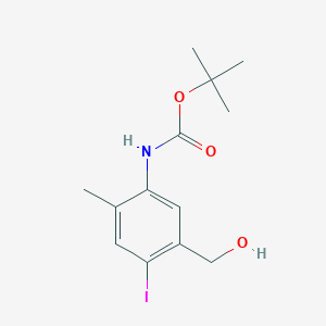 molecular formula C13H18INO3 B15360350 Tert-butyl 5-(hydroxymethyl)-4-iodo-2-methylphenylcarbamate 