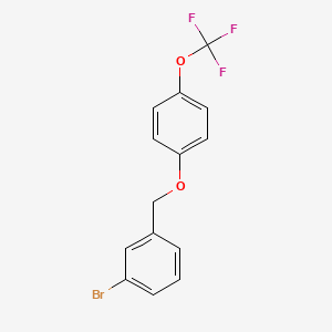 molecular formula C14H10BrF3O2 B15360358 1-Bromo-3-((4-(trifluoromethoxy)phenoxy)methyl)benzene 