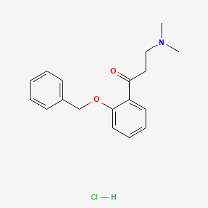 molecular formula C18H22ClNO2 B15360409 1-Propanone, 3-(dimethylamino)-1-(2-(phenylmethoxy)phenyl)-, hydrochloride CAS No. 51345-66-5