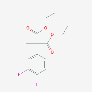 molecular formula C14H16FIO4 B15360414 Diethyl 2-(3-fluoro-4-iodophenyl)-2-methylmalonate 