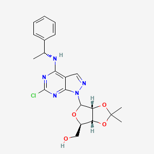 molecular formula C21H24ClN5O4 B15360472 [(3aR,6R,6aR)-4-[6-chloro-4-[[(1R)-1-phenylethyl]amino]pyrazolo[3,4-d]pyrimidin-1-yl]-2,2-dimethyl-3a,4,6,6a-tetrahydrofuro[3,4-d][1,3]dioxol-6-yl]methanol 