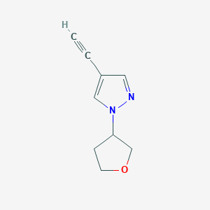 molecular formula C9H10N2O B15360481 4-ethynyl-1-(oxolan-3-yl)-1H-pyrazole 