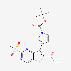 Methyl 7-[1-[(2-methylpropan-2-yl)oxycarbonyl]pyrrol-3-yl]-2-methylsulfonylthieno[3,2-d]pyrimidine-6-carboxylate