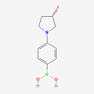 molecular formula C10H13BFNO2 B15360534 (S)-(4-(3-Fluoropyrrolidin-1-yl)phenyl)boronic acid 