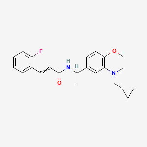 N-[1-[4-(cyclopropylmethyl)-2,3-dihydro-1,4-benzoxazin-6-yl]ethyl]-3-(2-fluorophenyl)prop-2-enamide