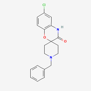 molecular formula C19H19ClN2O2 B15360547 1'-benzyl-6-chlorospiro[4H-1,4-benzoxazine-2,4'-piperidine]-3-one 