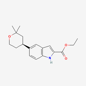 Ethyl (S)-5-(2,2-dimethyltetrahydro-2H-pyran-4-yl)-1H-indole-2-carboxylate