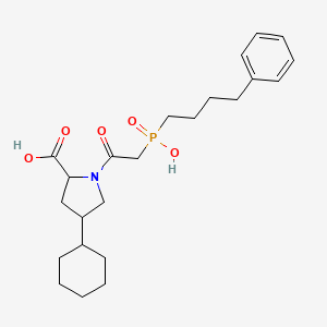 4-Cyclohexyl-1-[2-[hydroxy(4-phenylbutyl)phosphoryl]acetyl]pyrrolidine-2-carboxylic acid