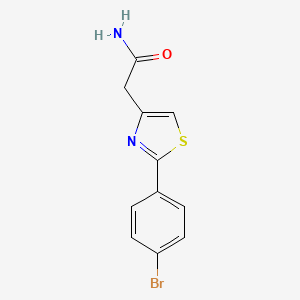 molecular formula C11H9BrN2OS B15360672 2-[2-(4-Bromophenyl)-1,3-thiazol-4-yl]acetamide 