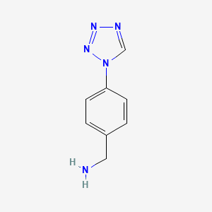 molecular formula C8H9N5 B15360684 [4-(Tetrazol-1-yl)phenyl]methanamine 