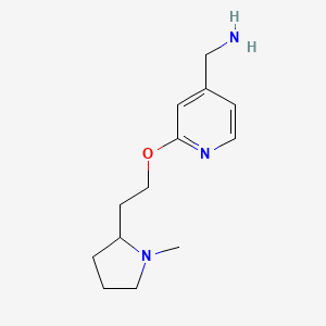 molecular formula C13H21N3O B15360700 (2-(2-(1-Methylpyrrolidin-2-yl)ethoxy)pyridin-4-yl)methanamine 