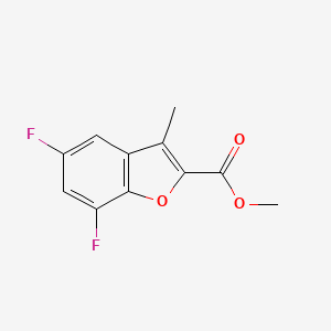 molecular formula C11H8F2O3 B15360723 Methyl 5,7-difluoro-3-methyl-benzofuran-2-carboxylate 