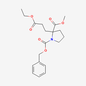 molecular formula C19H25NO6 B15360835 1-Benzyl 2-methyl 2-(3-ethoxy-3-oxopropyl)pyrrolidine-1,2-dicarboxylate 