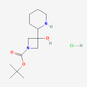 Tert-butyl 3-hydroxy-3-(2-piperidyl)azetidine-1-carboxylate;hydrochloride