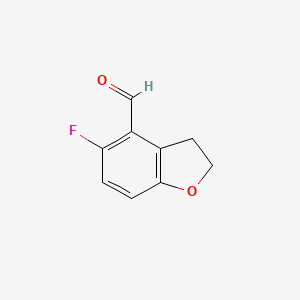 molecular formula C9H7FO2 B15361052 5-Fluoro-2,3-dihydro-4-benzofurancarboxaldehyde 