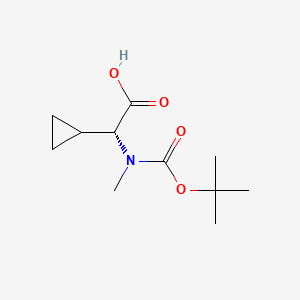 molecular formula C11H19NO4 B15361174 (2R)-2-[tert-butoxycarbonyl(methyl)amino]-2-cyclopropyl-acetic acid 