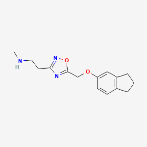 2-[5-(2,3-dihydro-1H-inden-5-yloxymethyl)-1,2,4-oxadiazol-3-yl]-N-methylethanamine