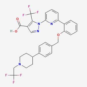 molecular formula C30H26F6N4O3 B15361734 1-[6-[2-[[4-[1-(2,2,2-Trifluoroethyl)piperidin-4-yl]phenyl]methoxy]phenyl]pyridin-2-yl]-5-(trifluoromethyl)pyrazole-4-carboxylic acid CAS No. 1240966-25-9